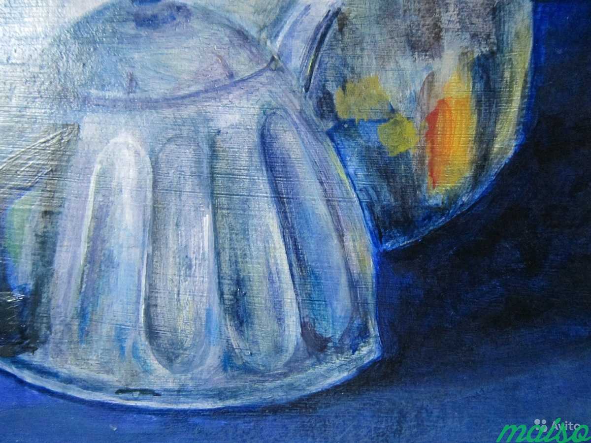 Картина «Чайники на синем» 40х40 в Москве. Фото 2