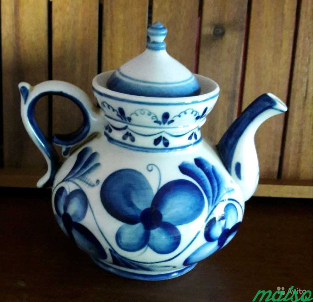 Гжель. Чайники из коллекции в Москве. Фото 2