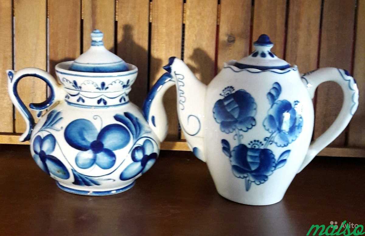 Гжель. Чайники из коллекции в Москве. Фото 1