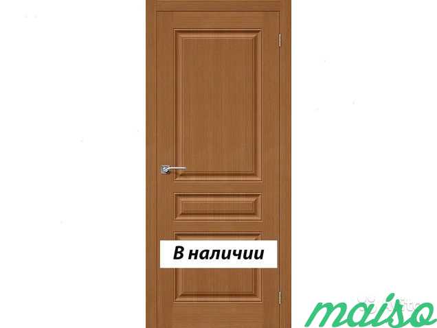 Межкомнатная дверь Шпон файн-лайн Коричневая 61 в Москве. Фото 1