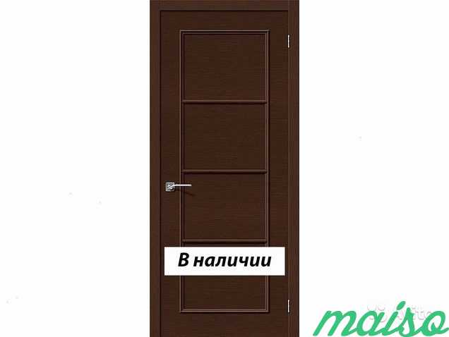 Межкомнатная дверь Шпон файн-лайн Темная 67 в Москве. Фото 1