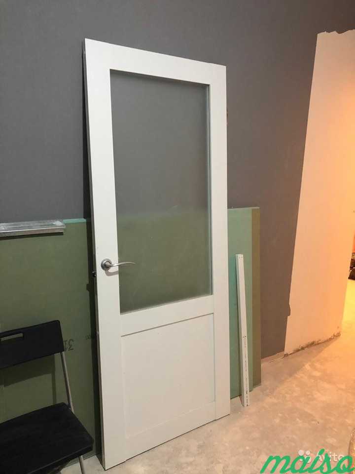 Двери белого цвета с коробкой и наличниками 200х80 в Москве. Фото 2
