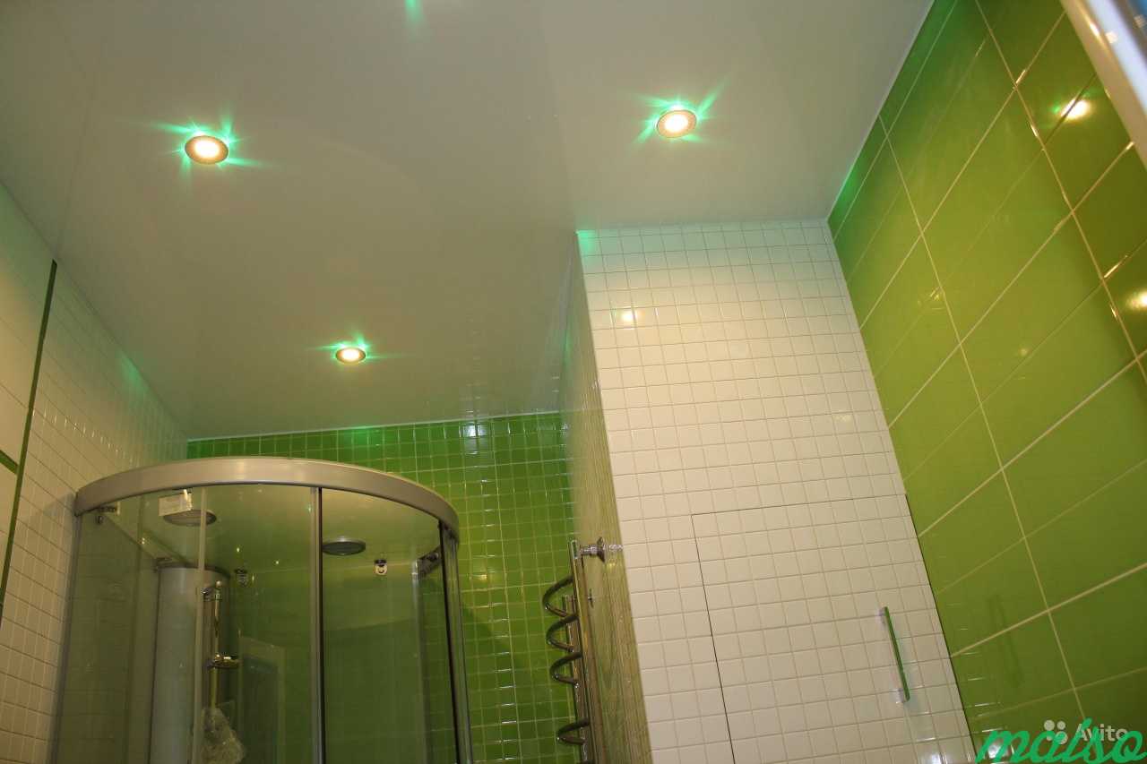 Натяжной потолок в ванную и туалет в Москве. Фото 5