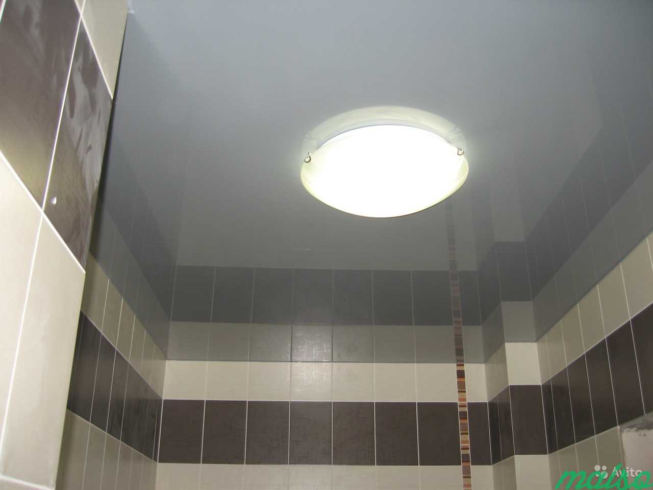 Натяжной потолок в ванную и туалет в Москве. Фото 3