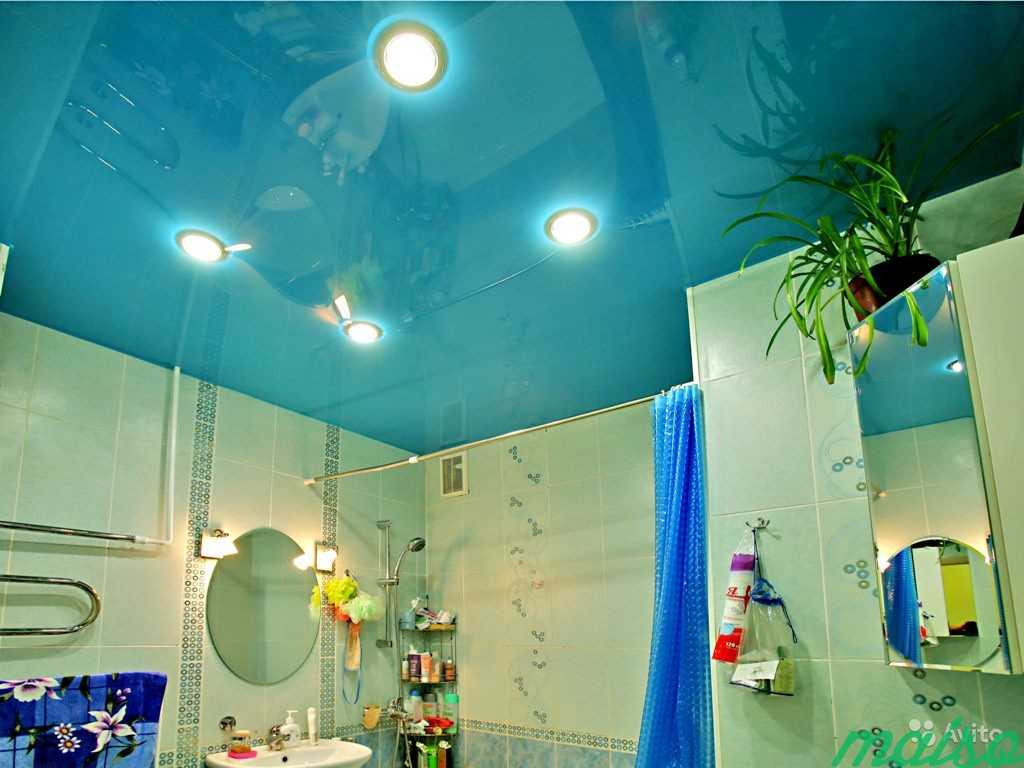 Натяжной потолок в ванную и туалет в Москве. Фото 2
