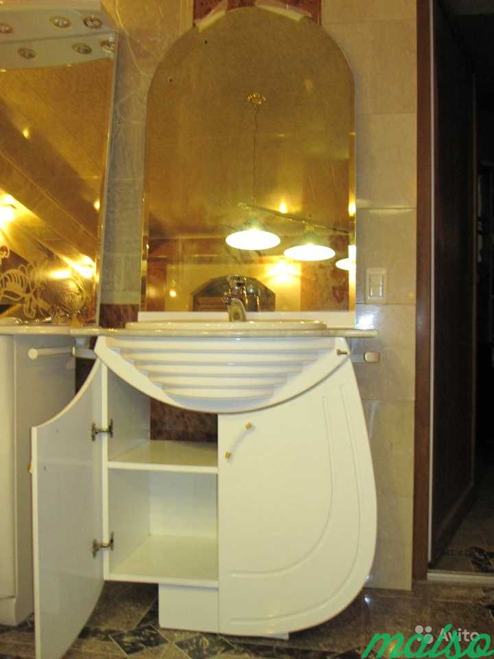 Испанская тумба с мрамором и зеркалом в комплекте в Москве. Фото 3