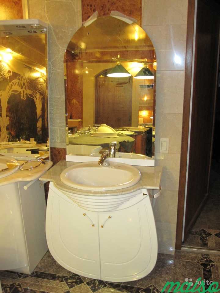 Испанская тумба с мрамором и зеркалом в комплекте в Москве. Фото 1