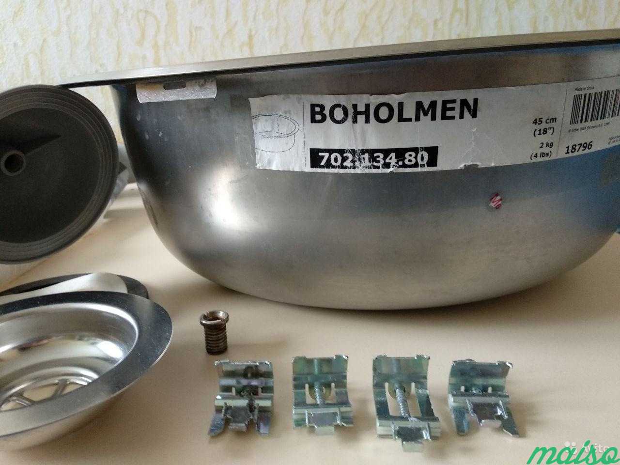 boholmen бухольмен мойка одинарная врезная нержавеющ сталь 47x30 см