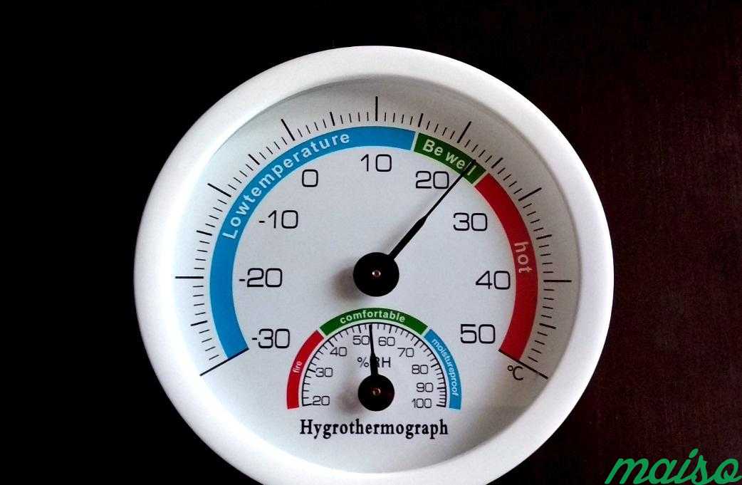 Термометр-гигрометр механический -30 до +50C в Москве. Фото 1
