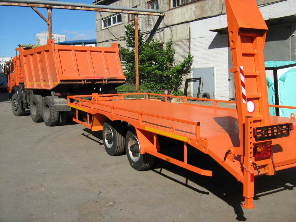 Низкорамный прицеп для перевозки спец техники до 8 тонн в Москве. Фото 4
