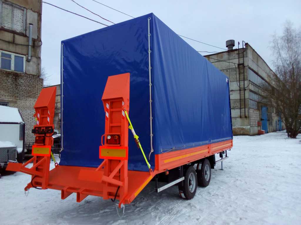 Низкорамный прицеп для перевозки спец техники до 8 тонн в Москве. Фото 2