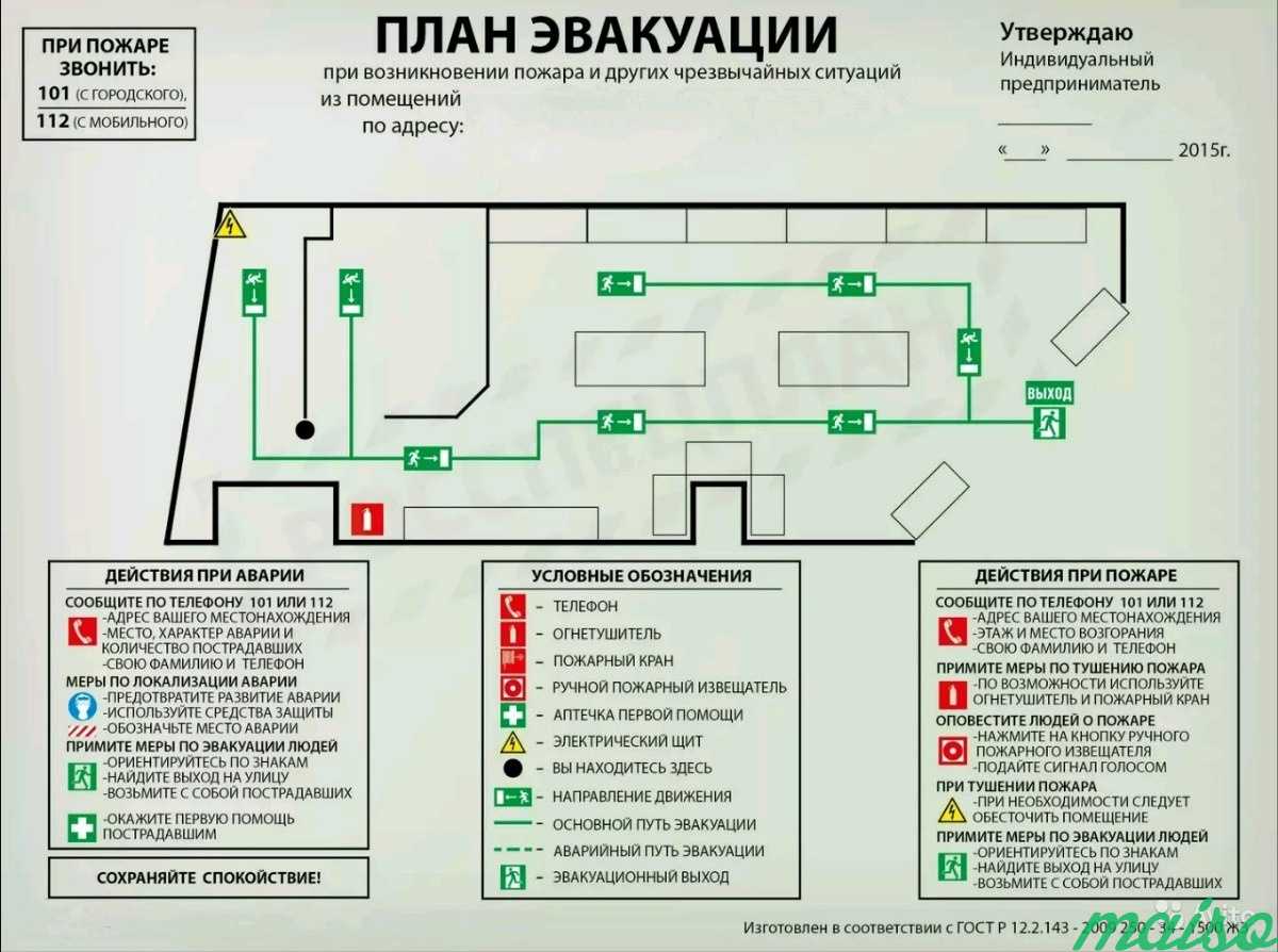 Изготовление планов эвакуации при пожаре в Москве. Фото 1