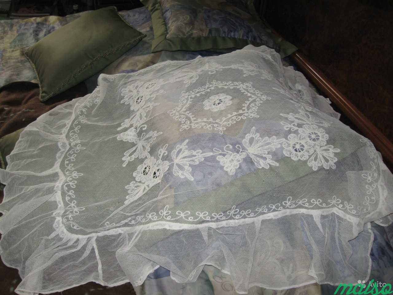 Накидка на подушку кружевная старинная 19 в в Москве. Фото 1