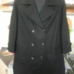 Пальто шерсть черное, классика р50-54 Англия новое
