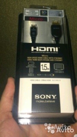 Hdmi кабель Sony оригинал DLC HEU15 в Москве. Фото 1