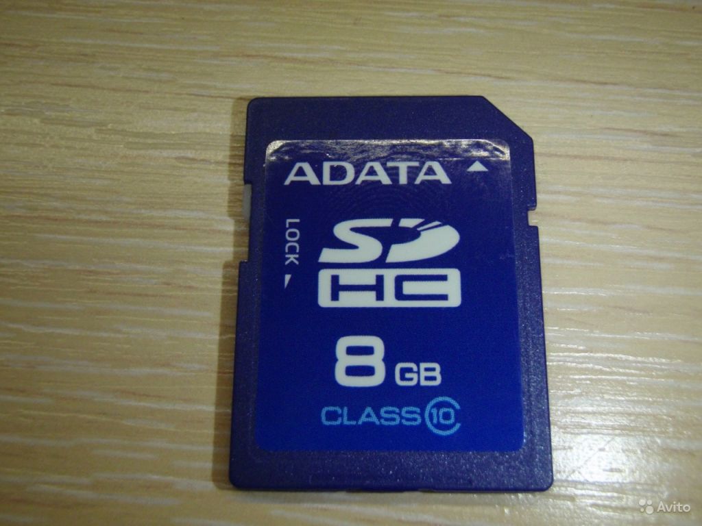 Карта памяти adata. SD 8 ГБ.