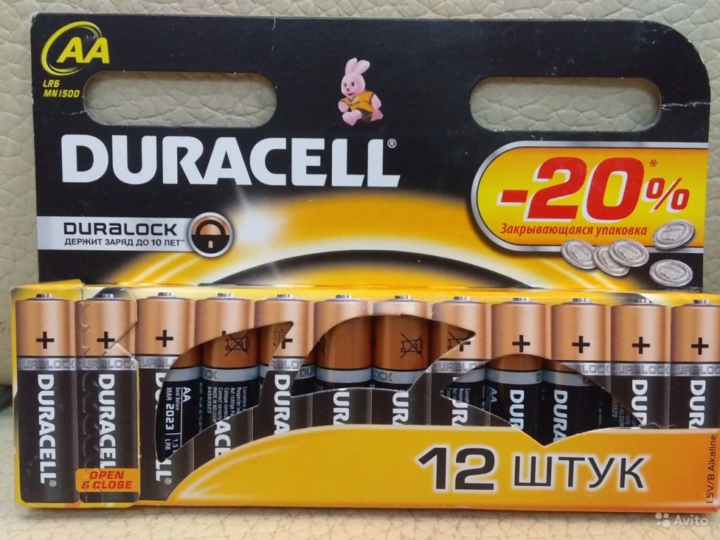 12 батареек AA Duracell Duralock 1.5V в Москве. Фото 1