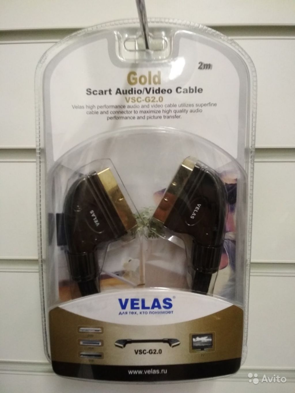 Провод Cкарт-Скарт Velas Gold Sc-Sc 2m в Москве. Фото 1