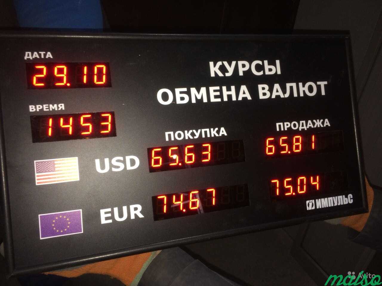 Табло валют для помещения Импульс-302-2x2xZ6-DTx2 в Москве. Фото 1