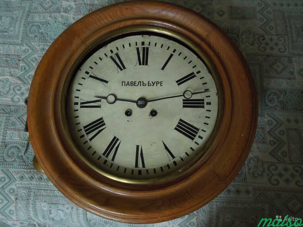 Часы П.Буре шайба зальные d 50 см 19 век в Москве. Фото 3