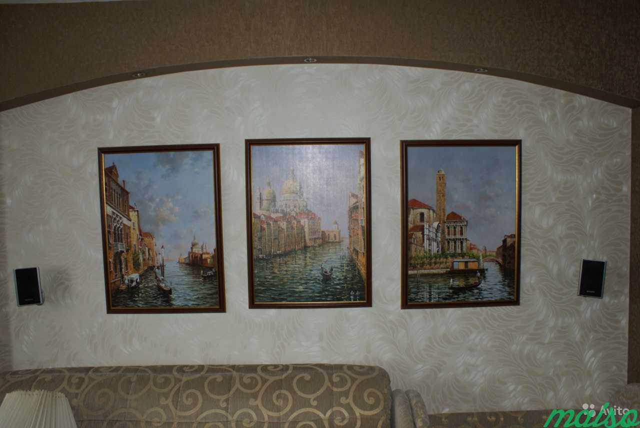 3 картины с подрисовкой в раме. Тема Venice в Москве. Фото 2