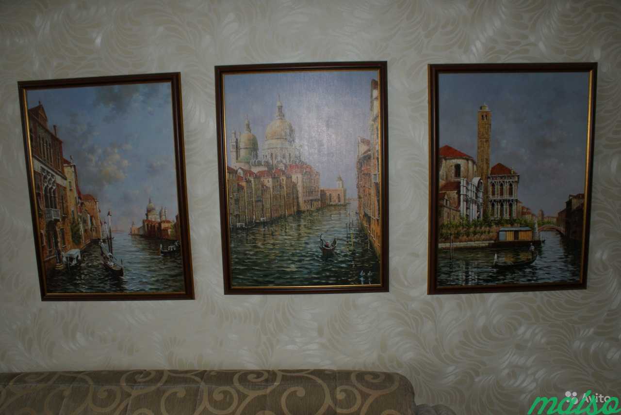 3 картины с подрисовкой в раме. Тема Venice в Москве. Фото 1