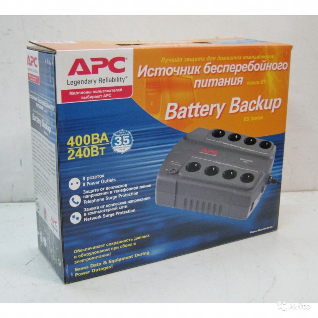 Ибп APC Back-UPS BE400-RS в Москве. Фото 1