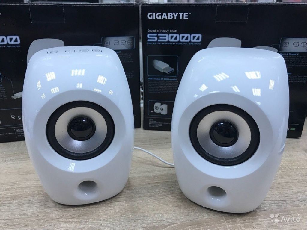 Компьютерная акустика Gigabyte GP-s3000. Акустика Gigabyte 2.0 GP-s3000. White. Колонки Giga. Наушники колонка 2 в одном.