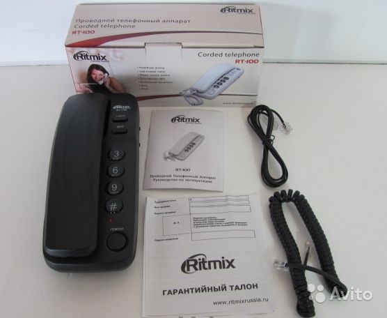 Проводной телефон Ritmix RT-100 гарантия в Москве. Фото 1