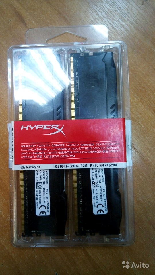 Kingston Hyperx 16Gb DDR4-3200 memory kit 2x8Gb в Москве. Фото 1
