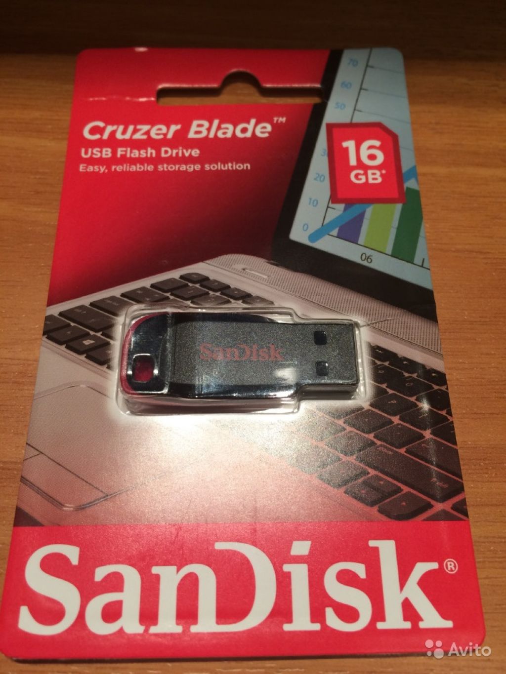 Флешка USB Flash SanDisk Cruzer Blade 16 гб в Москве. Фото 1