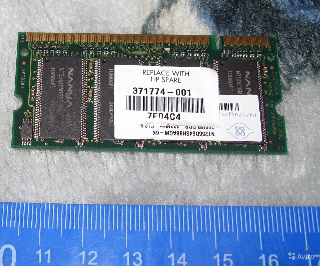 Ноутбучная Nanya SO-dimm, DDR 256MB, PC2700 в Москве. Фото 1