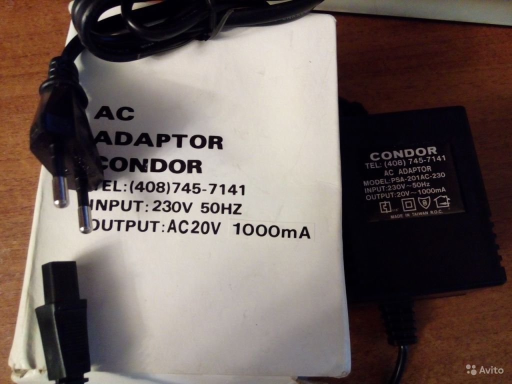 Блок Питания Адаптер AC-AC Adapte 20V 1A condor в Москве. Фото 1
