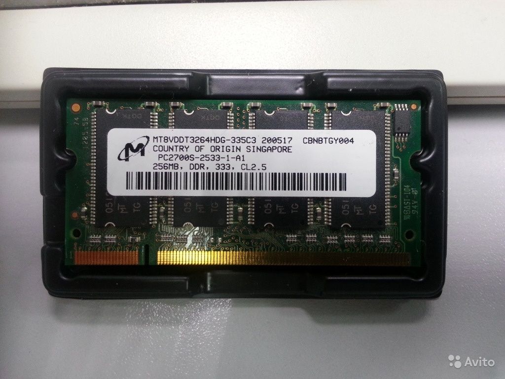 Модуль оперативной памяти SO-dimm DDR333 256Gb в Москве. Фото 1