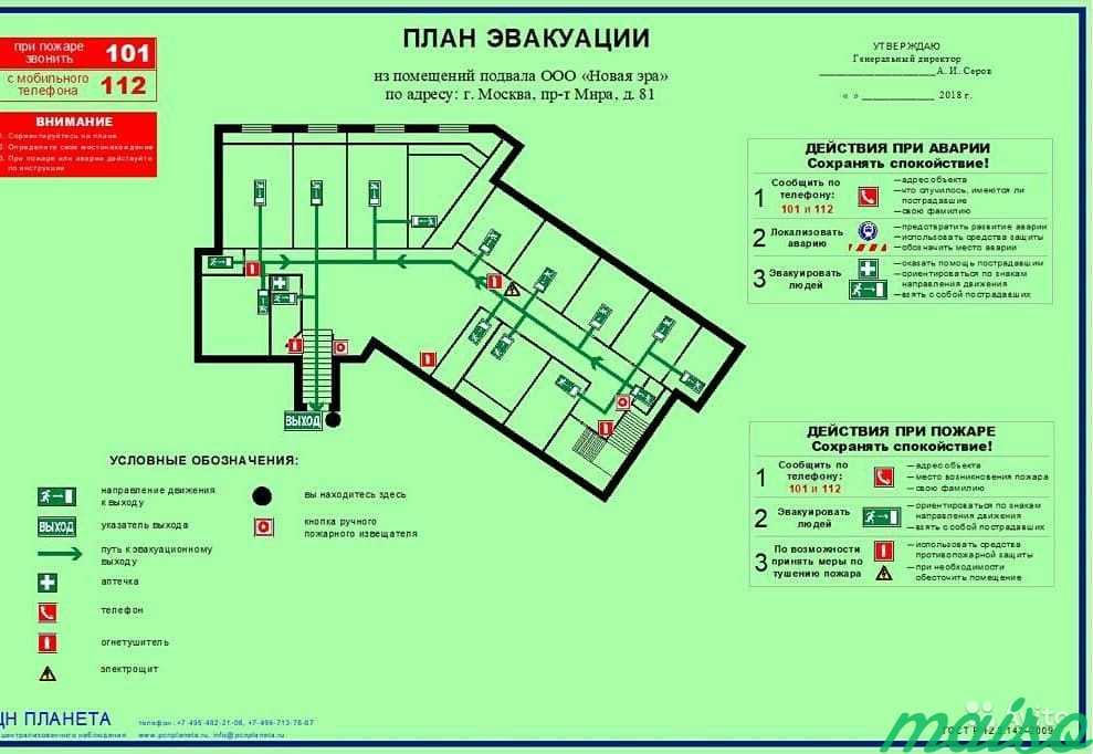 Нужен ли план эвакуации в подвале