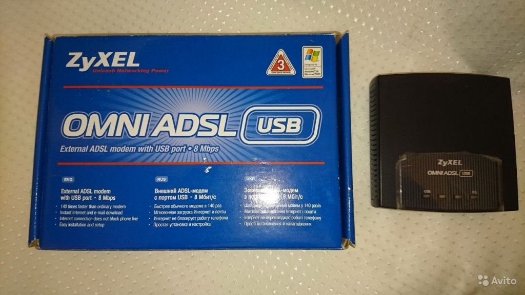 Модем Zyxel omni adsl usb ee в Москве. Фото 1