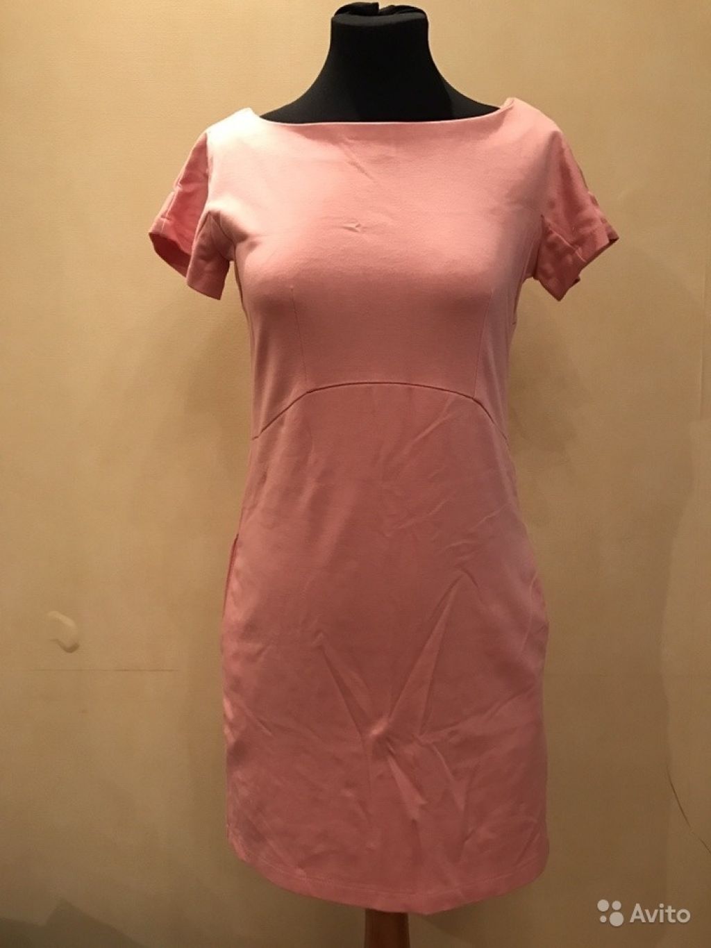 Новое розовое трикотажное платье, 40-42 в Москве. Фото 1
