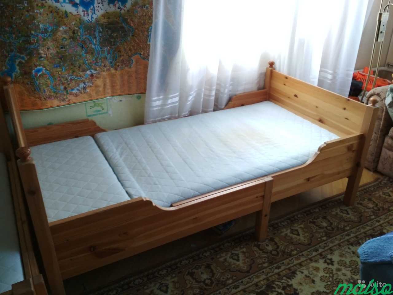 Кровать икеа дет массив сосны бу + матрас в Москве. Фото 1