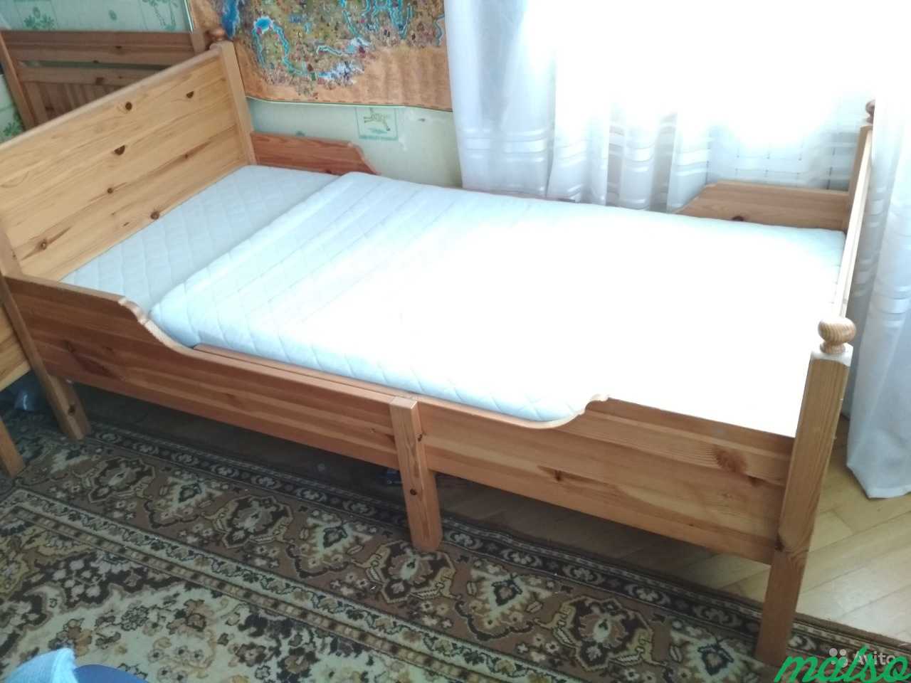 Кровать икеа дет массив сосны бу + матрас в Москве. Фото 3