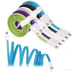 USB кабель для iPhone 5/5S/5C плоский силиконовый