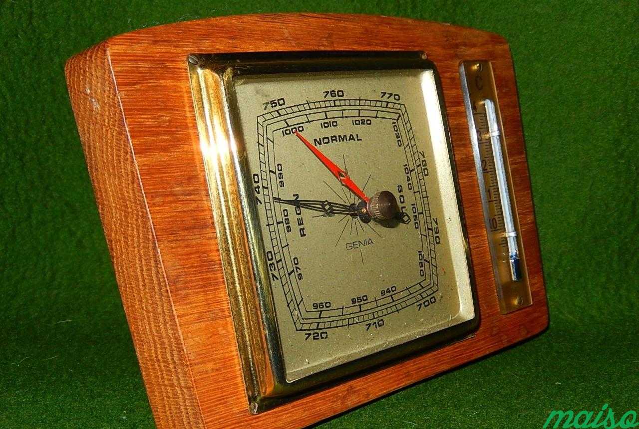 Старинный барометр с термометром, Германия в Москве. Фото 7
