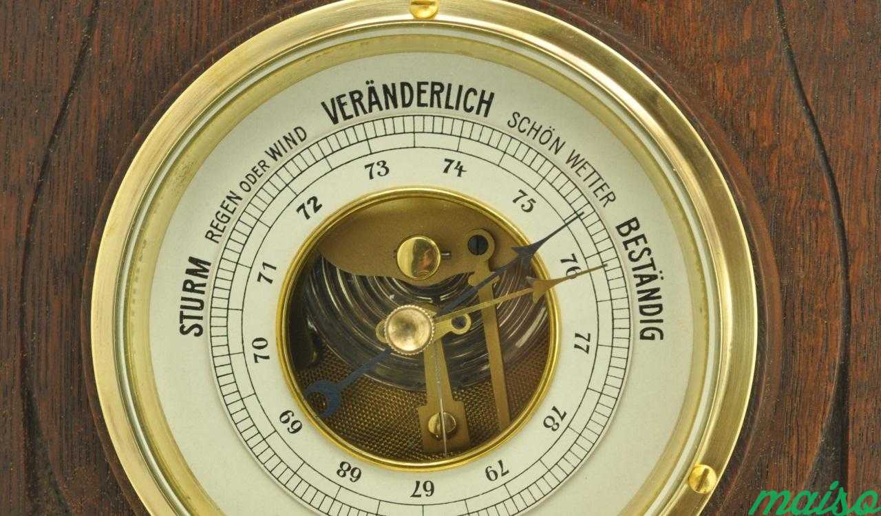 Старинные барометр + термометр Германия в Москве. Фото 5