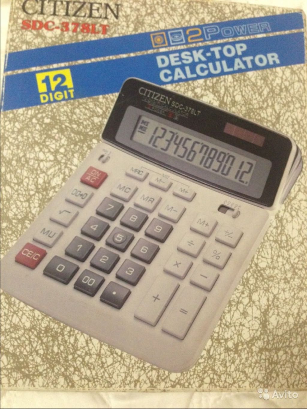 Калькулятор настольный Citizen SDC-378LT, белый в Москве. Фото 1