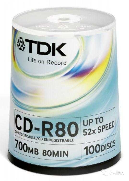 Диски CD-R TDK CD-R80CBA100 в Москве. Фото 1