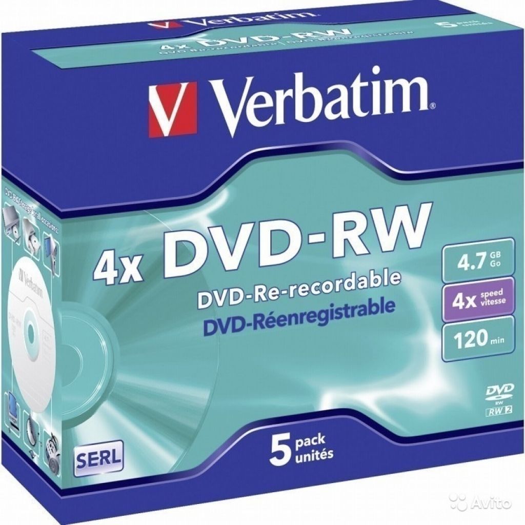 DVD-RW упаковка из 4 дисков. Verbatim. Новые в Москве. Фото 1