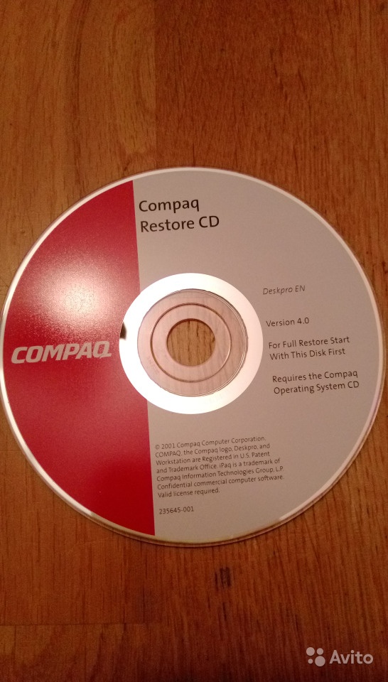 Compaq restore CD v.4.0 в Москве. Фото 1