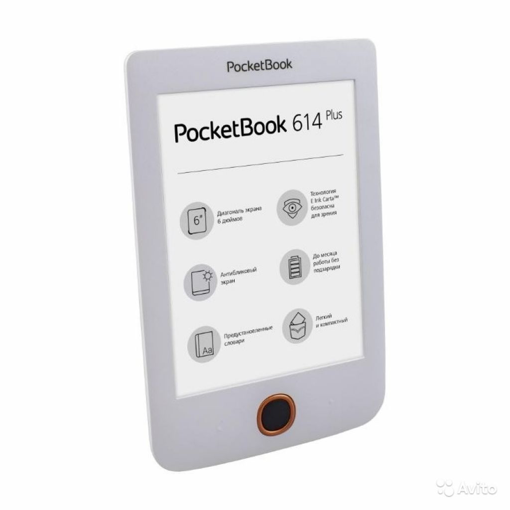 Электронная книга PocketBook 614 Plus white в Москве. Фото 1
